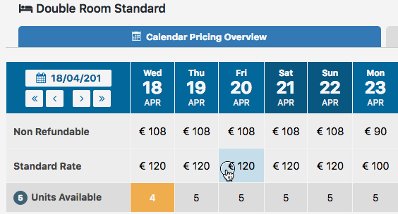 change room pricing